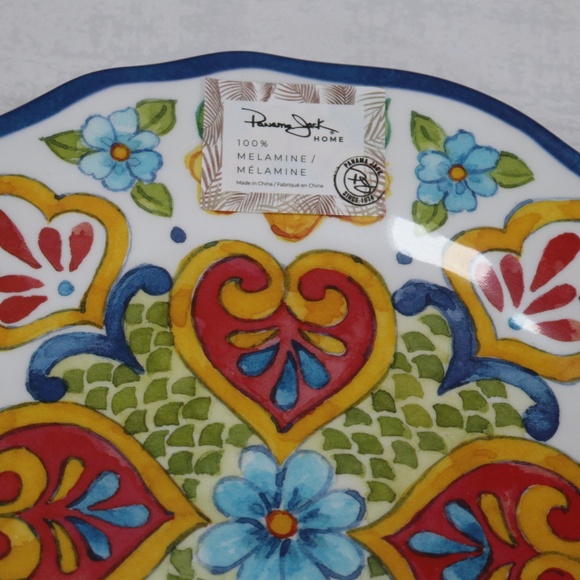 Panama Jack | Dining | Panama Jack Spanish Heart Medallion  PANAMA JACK SPANISH HEART MEDALLION MELAMINE ROUND DINNER PLATES MULTI-COLOR-S/4